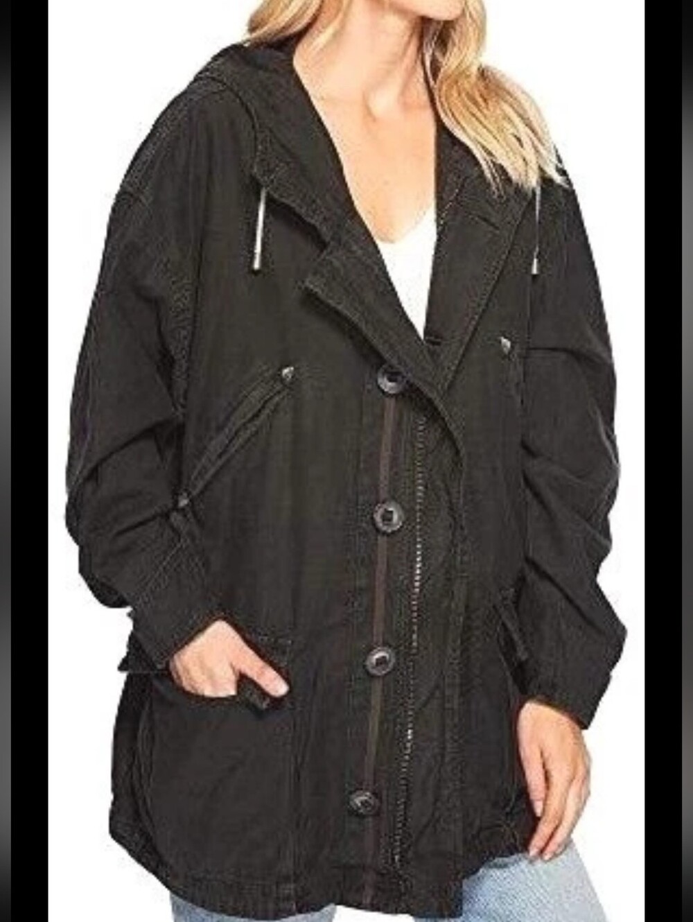 Free People Joshua Tree Utility Oversized Anorak Jacket Sz S Outdoors Military